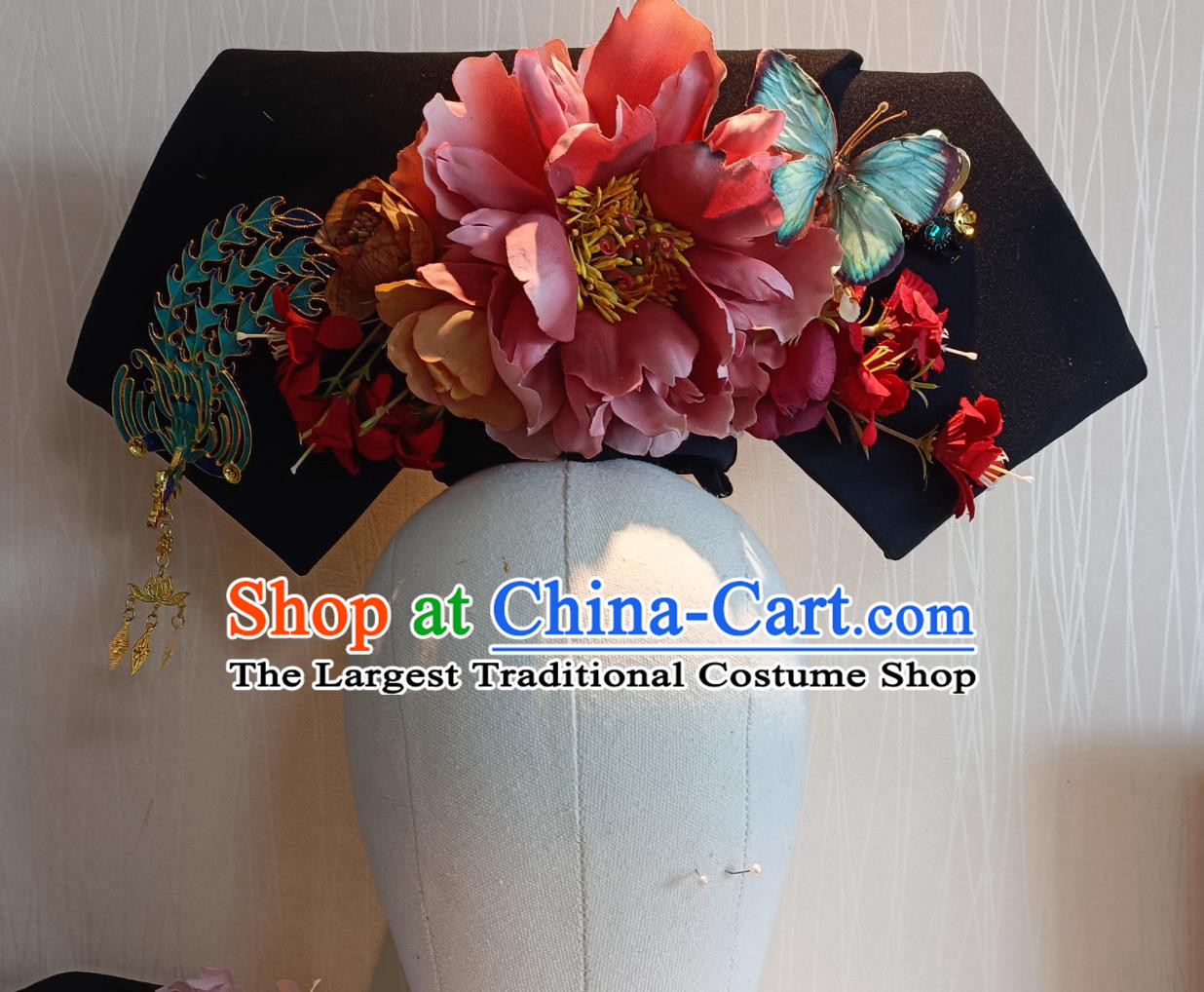 Royal Qing Dynasty Hair Accessories Set Ancient Chinese Empress Da Lachi Headdress Imperial Consort Gege Hat