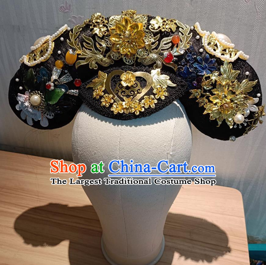 Empresses In The Palace Consort Hua Headdress Qing Dynasty Royal Empress Dianzi Crown Headwear Ancient Chinese Court Hair Ornaments
