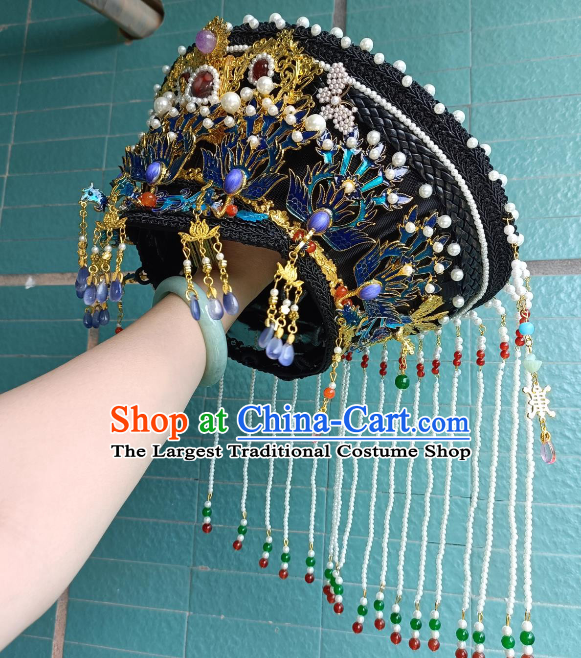 Qing Dynasty Empress Dianzi Crown Ancient Chinese Imperial Consort Headdress Wedding Queen Hairpiece