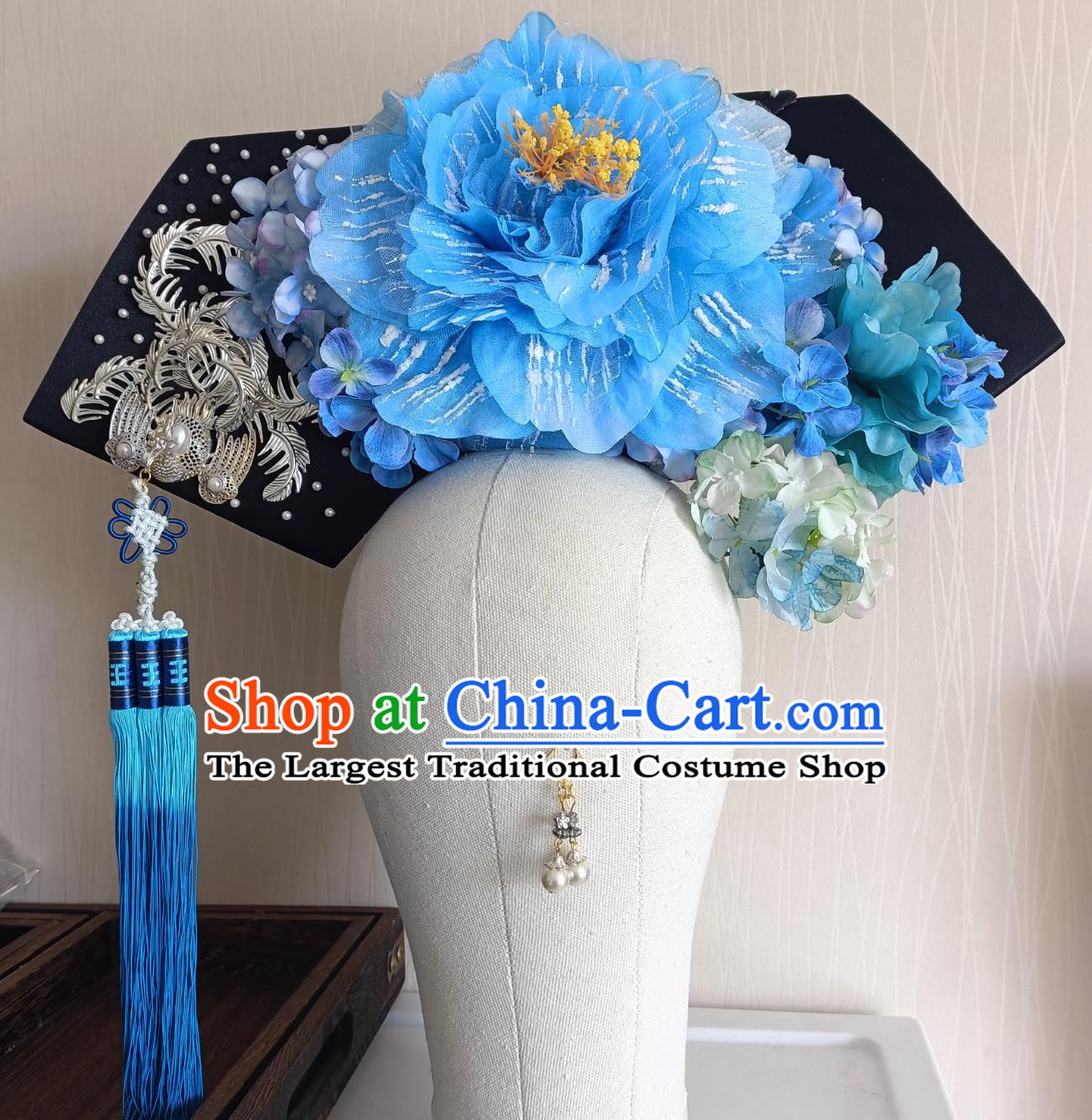 Empresses In The Palace Consort Jing Headdress Ancient Queen Da Lachi Hat Chinese Qing Dynasty Imperial Consort Hair Ornaments