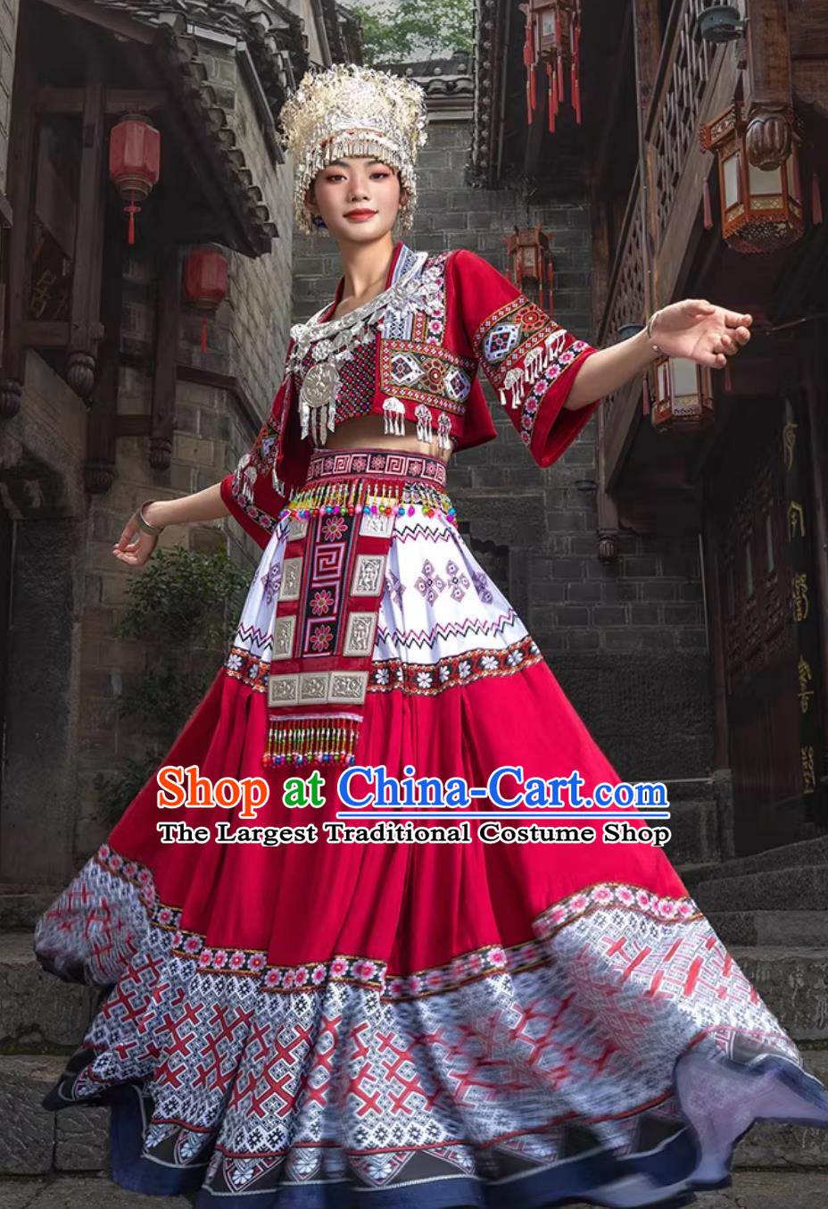 Miao Ethnic Women Clothing Traditional Chinese Costume Guizhou Tujia Minority Dress