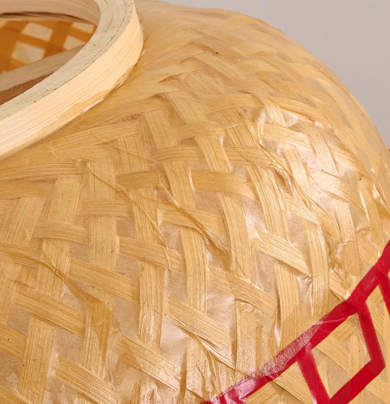 Antique Bamboo Woven Oil Paper Lantern Pendant Light Restaurant Dining Tea House Fortune Lamp Ancient Chinese Style Decoration Light