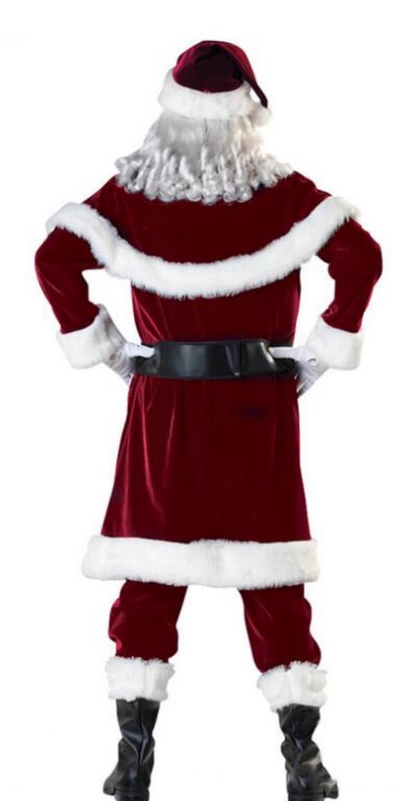 Santa Claus Costume Men Father Christmas Cosplay Outfit Thick Party Attire