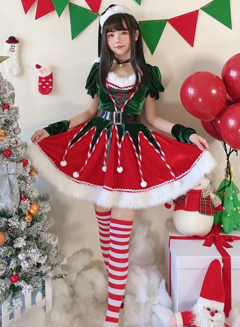 Christmas Tree Outfit Women Christmas Costume Stage Performance New Year Party Dress