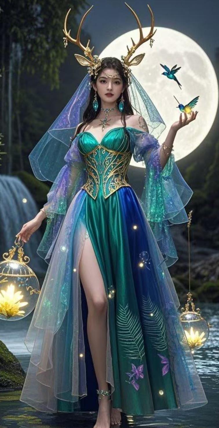 Forest Princess Deer Goddess Performance Costume Chinese Style Stage Attire