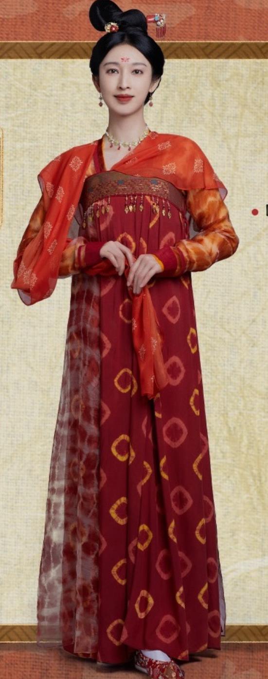Chinese Tang Dynasty Woman Clothing Drama Wind Rises in Luoyang Female Workshop Leader Yao Niang Red Hanfu Dress