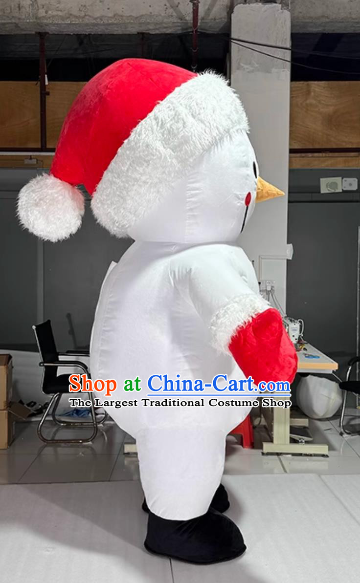 Snowman Inflatable Cartoon Costume New Year Event Performance Mascot Clothing
