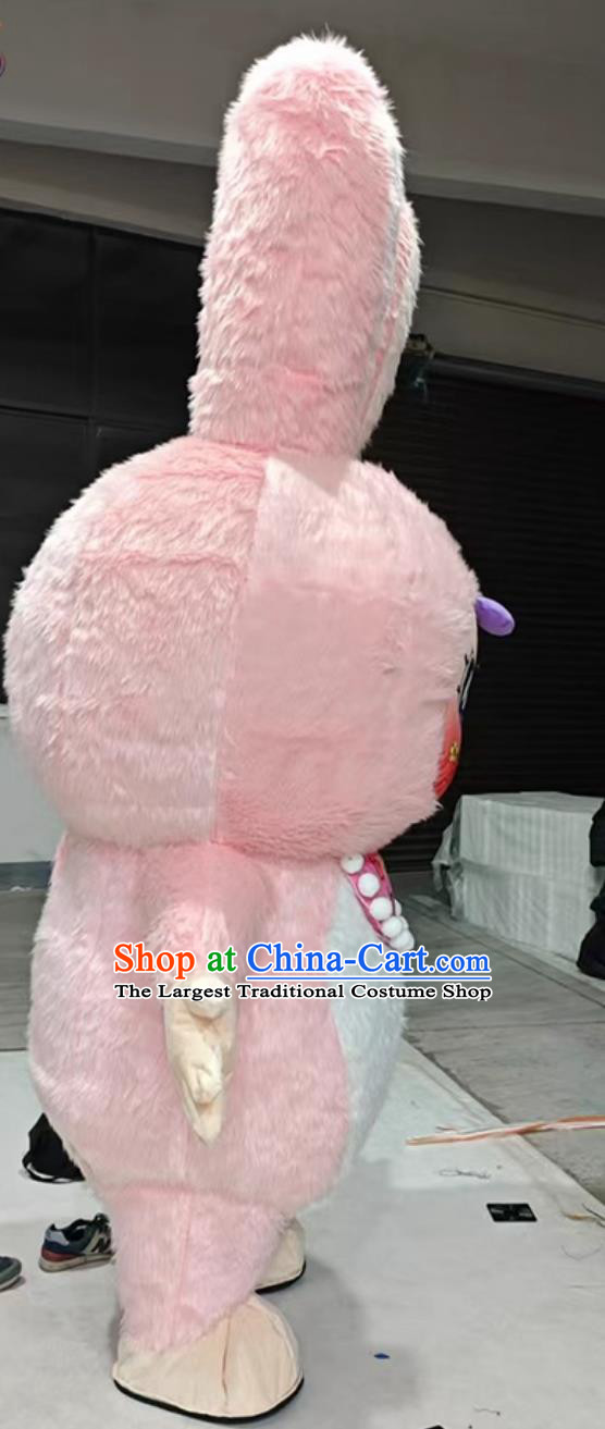 Annual Party Walking Prop Mascot Rabbit Pink Suit Baby Three Years Old Large Designer Toy Cartoon Inflatable Costume