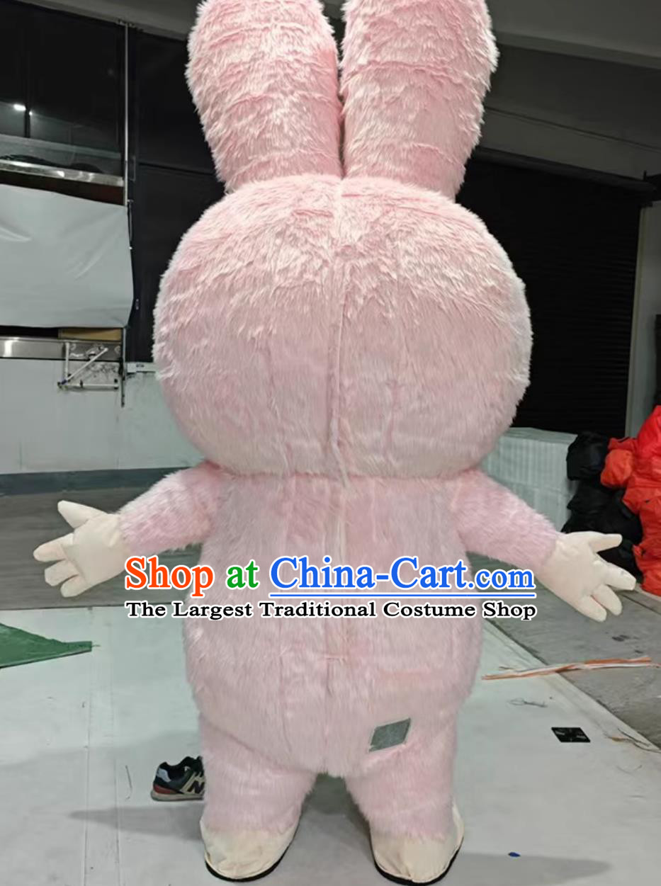 Annual Party Walking Prop Mascot Rabbit Pink Suit Baby Three Years Old Large Designer Toy Cartoon Inflatable Costume