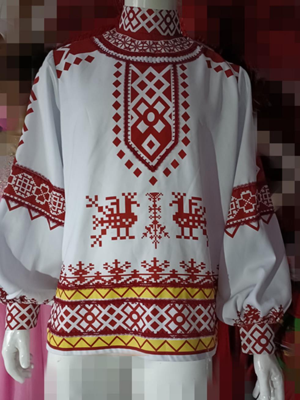 Russian Folk Dance Performance Costume Restaurant Bar Waiter Mens Attire White Shirt