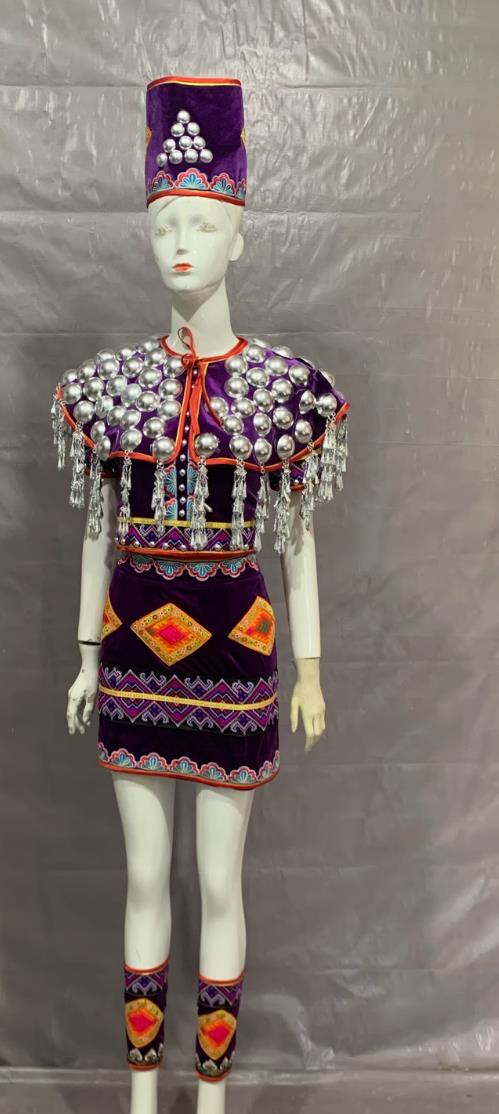 Jingpo Baby Silver Costume Chinese Yunnan Ethnic Dance Wear Ninth Little Lotus Charm Performance Outfit