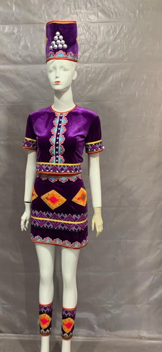 Jingpo Baby Silver Costume Chinese Yunnan Ethnic Dance Wear Ninth Little Lotus Charm Performance Outfit