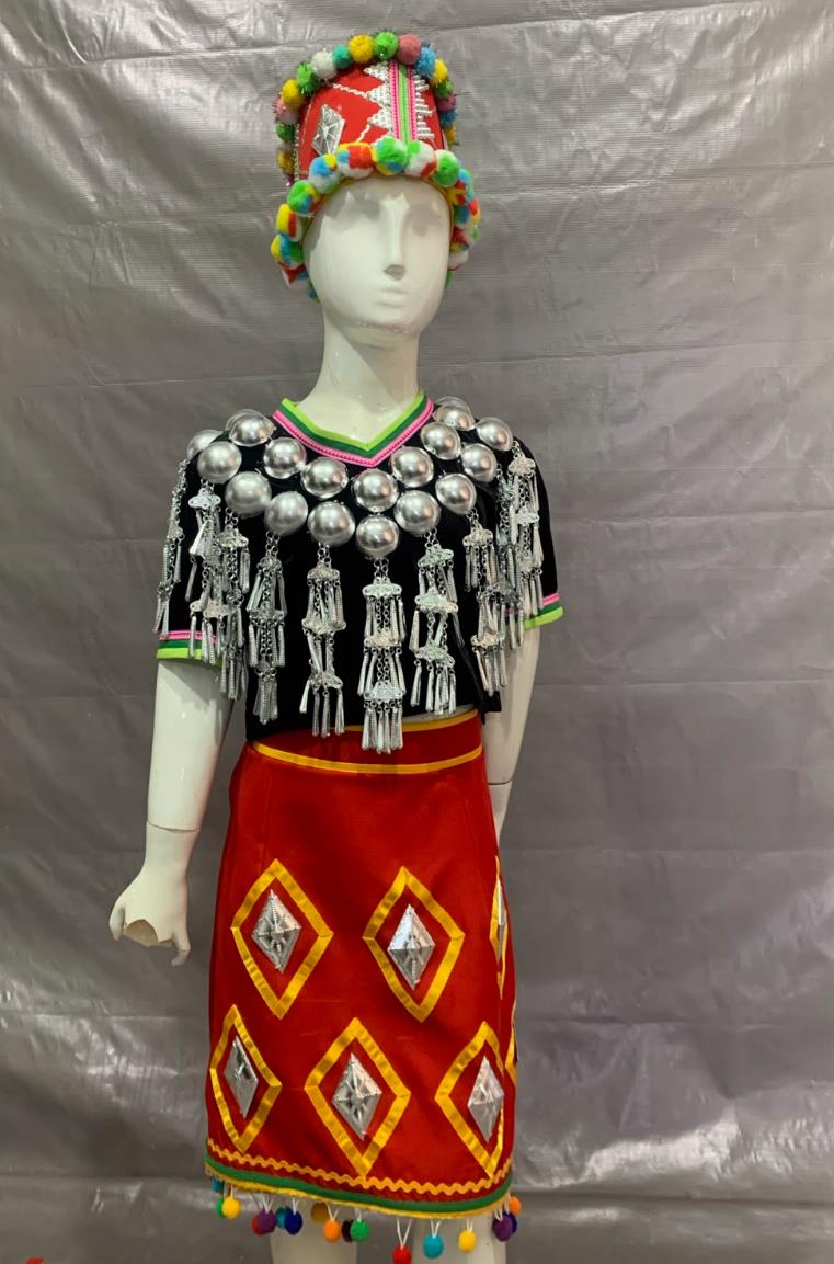 Jingpo Ethnic Performance Costume Yunnan Minority Stage Attire for Women