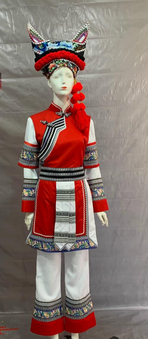 Yunnan Dali Bai Ethnic Costume Minority Performance Attire Golden Flower Dance Dress