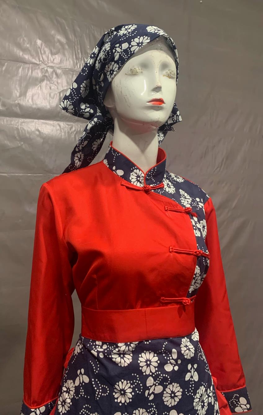 Village Tea Picking Girl Dance Costume Chinese Northeast Yangge Uniform Republic of China Performance Red Outfit