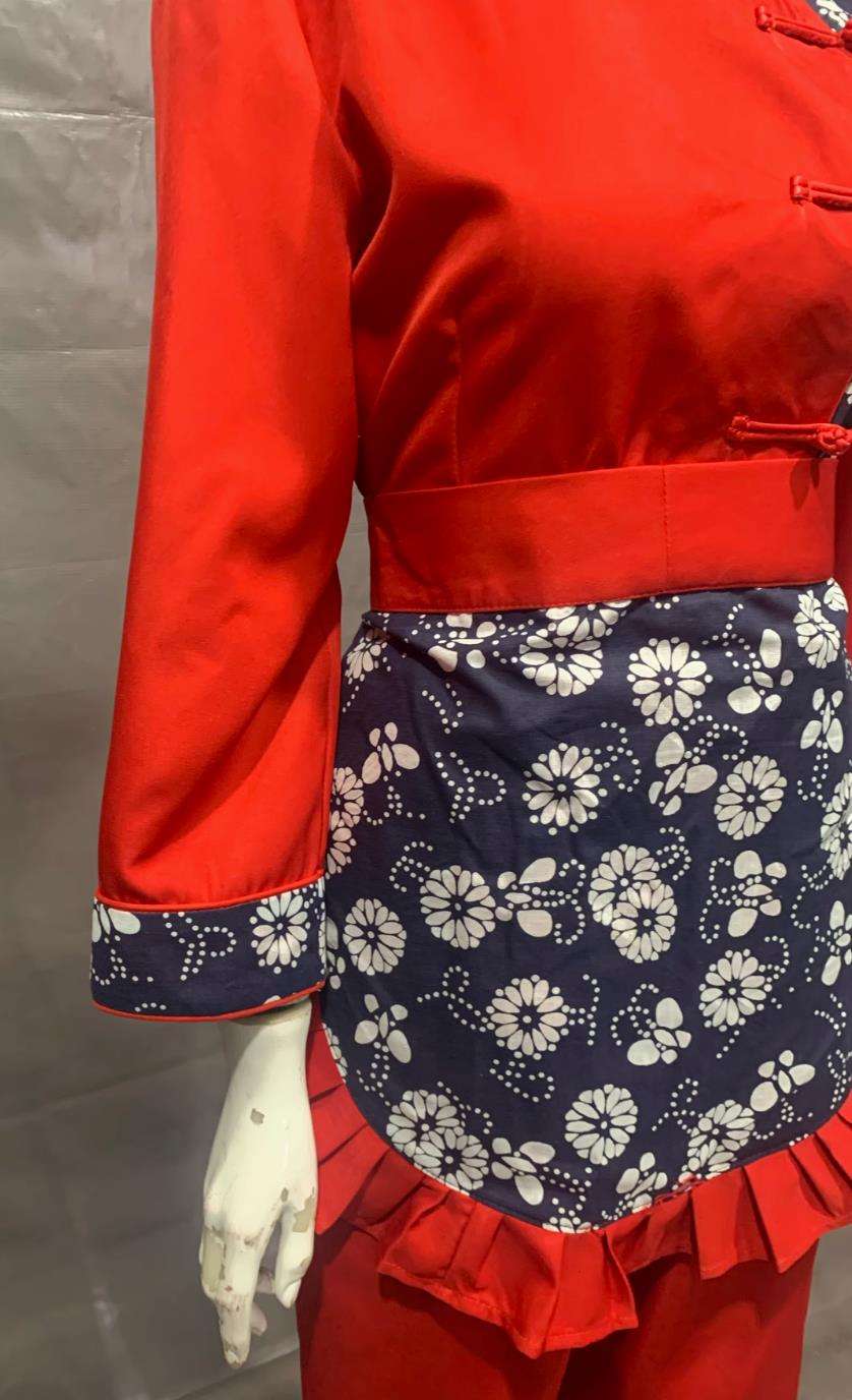 Village Tea Picking Girl Dance Costume Chinese Northeast Yangge Uniform Republic of China Performance Red Outfit