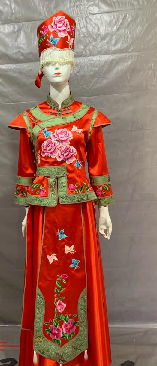 Xibe Ethnic Women Costume Chinese 56 Minority Costumes Fashion Show Performance Bayin Dance Outfit
