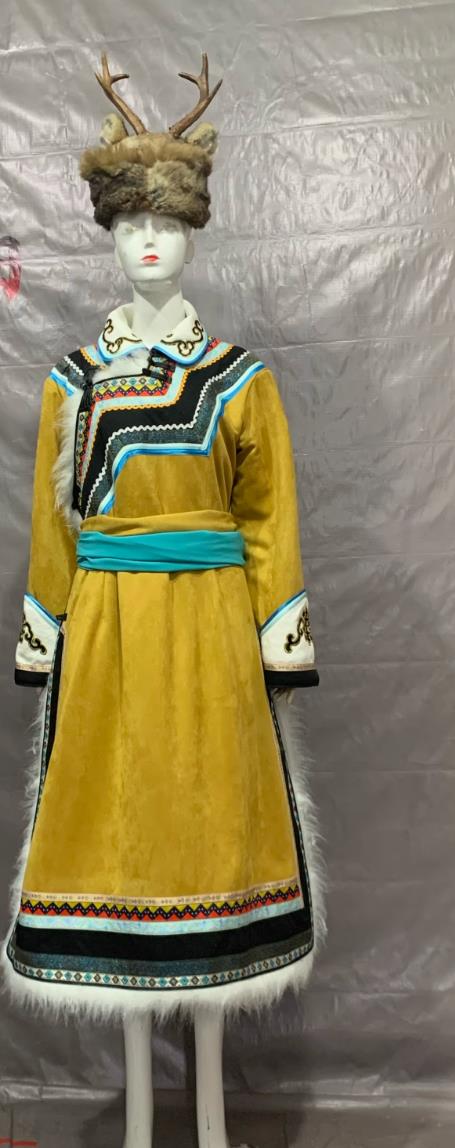 Oroqen Ethnic Minority Costume Chinese Oroqin Minority Nationality Performance Traditional Dress
