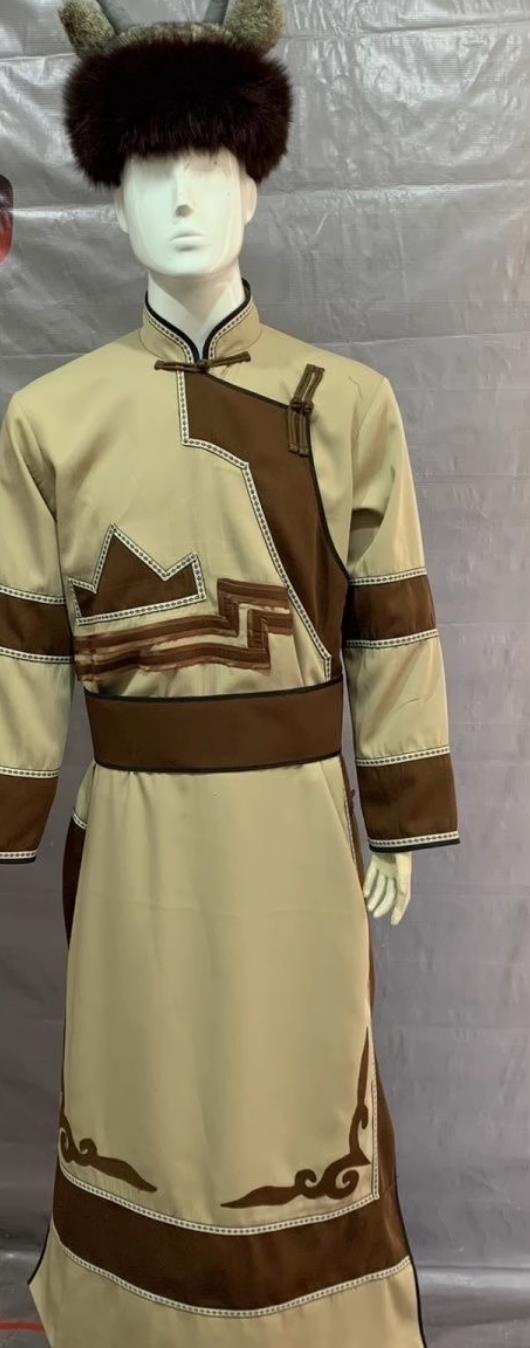 Traditional Mongolian Ethnic Male Costume Chinese Mongol Minority Performance Dance Dress
