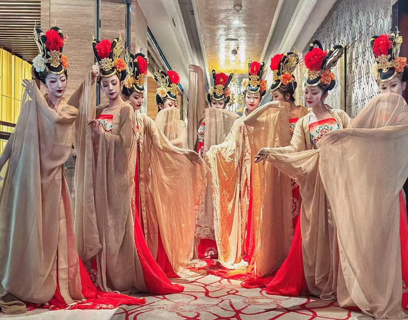 Hanfu Hezi Qun Wide Sleeve Gown Chinese Classical Dance Performance Costume Tang Dynasty Empress Dress