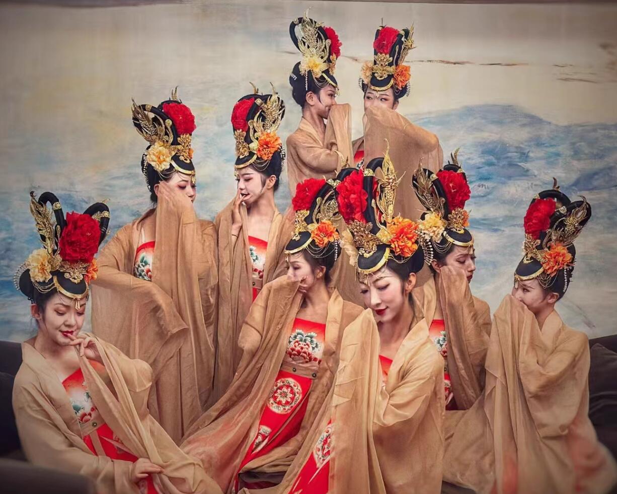 Hanfu Hezi Qun Wide Sleeve Gown Chinese Classical Dance Performance Costume Tang Dynasty Empress Dress