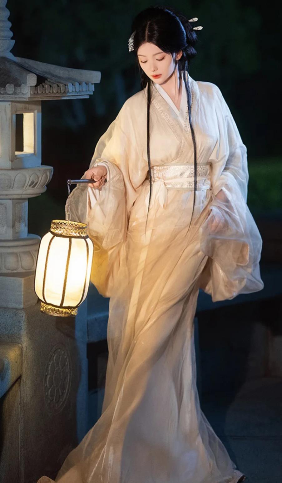 Ancient Beauty Wide Sleeves Costume Women Warring States Robe Chinese Hanfu Dress