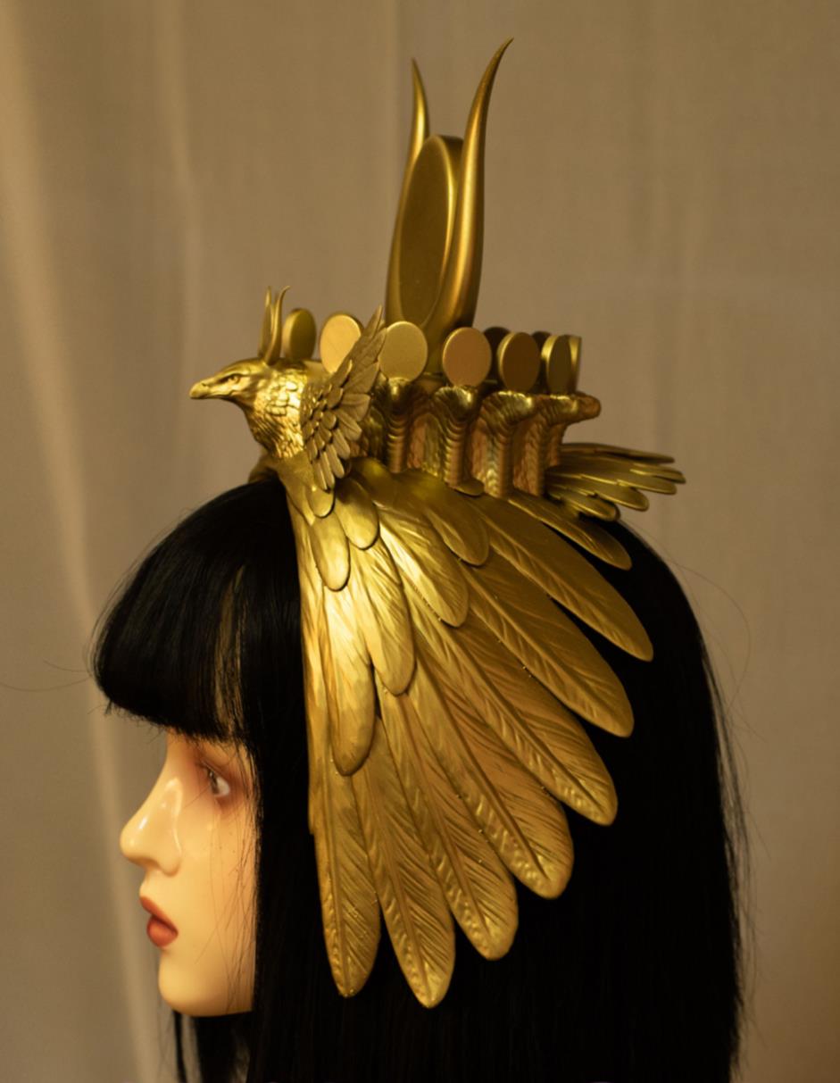 Egyptian Crown Handmade Sun Disk Crown Vintage Artifact Replica Cosplay Queen Headwear