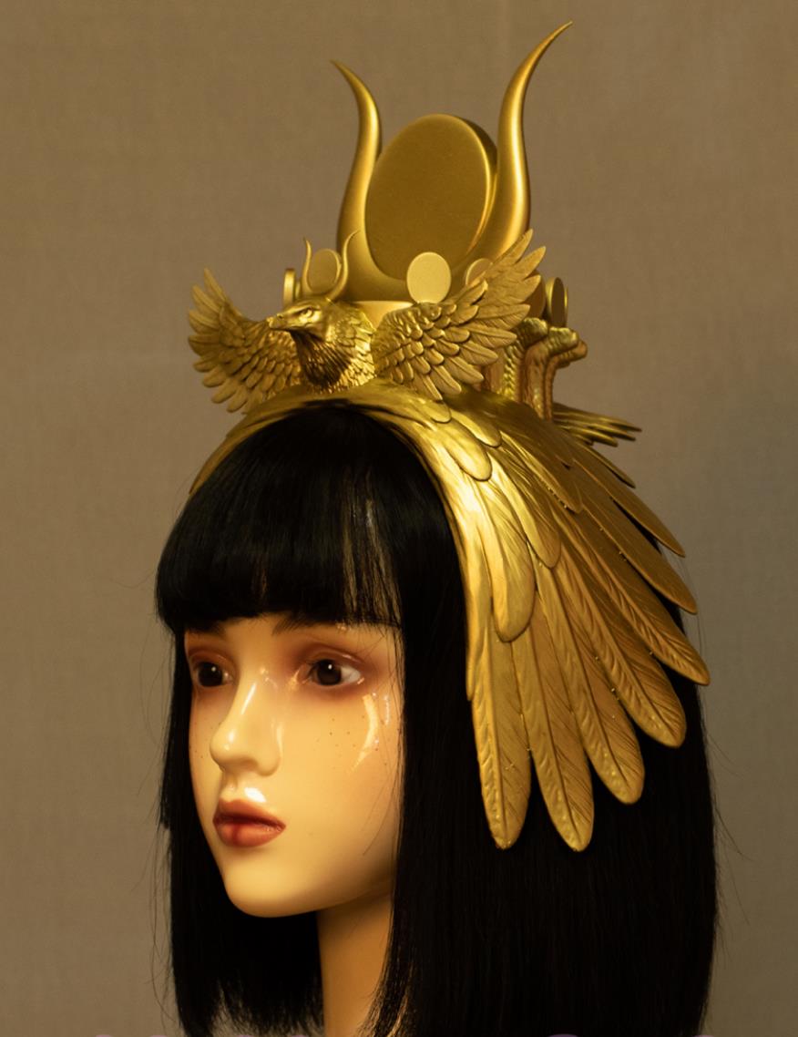Egyptian Crown Handmade Sun Disk Crown Vintage Artifact Replica Cosplay Queen Headwear