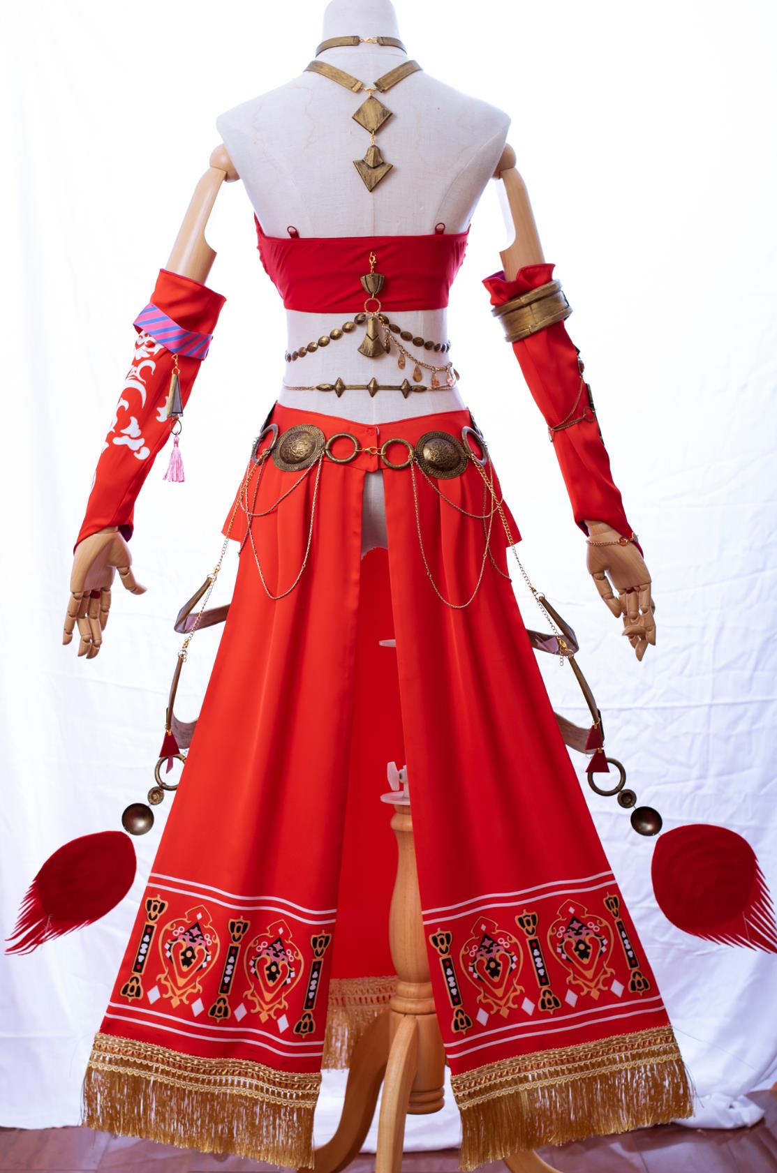 Final Fantasy XIV Dancer Red Dress Cosplay Eighty Level Dance Costume Set