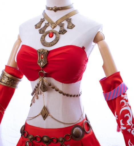 Final Fantasy XIV Dancer Red Dress Cosplay Eighty Level Dance Costume Set