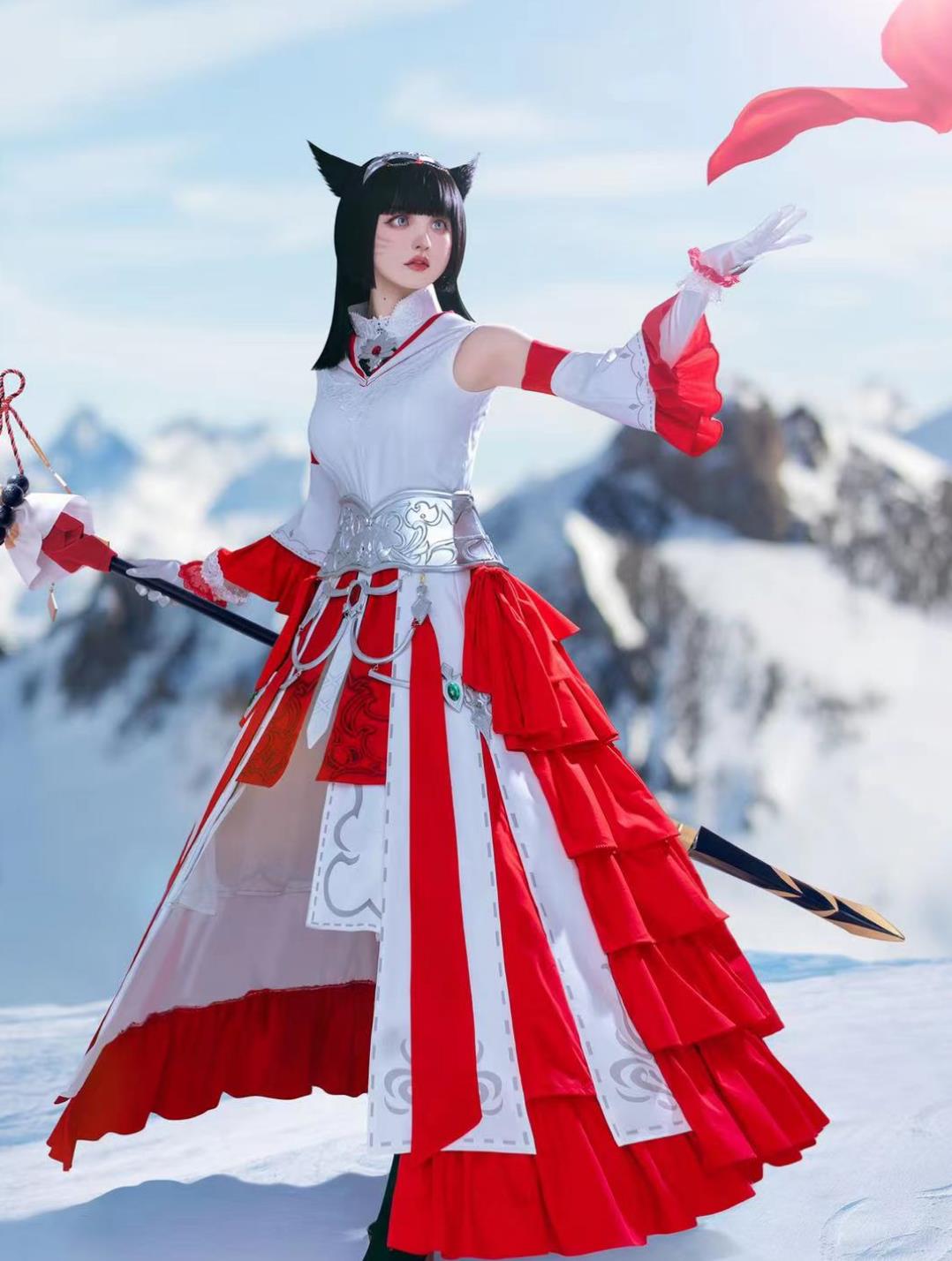 Final Fantasy XIV White Mage Dress Halloween Cosplay Manifestation Costume Set