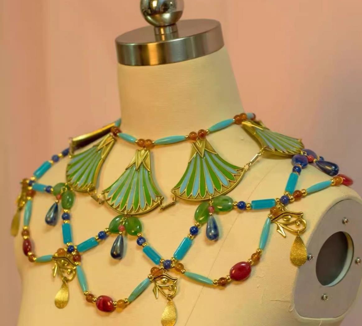 Egyptian Versatile Headpiece And Necklace Handmade Traditional Egypt Queen Jewelry Accessory
