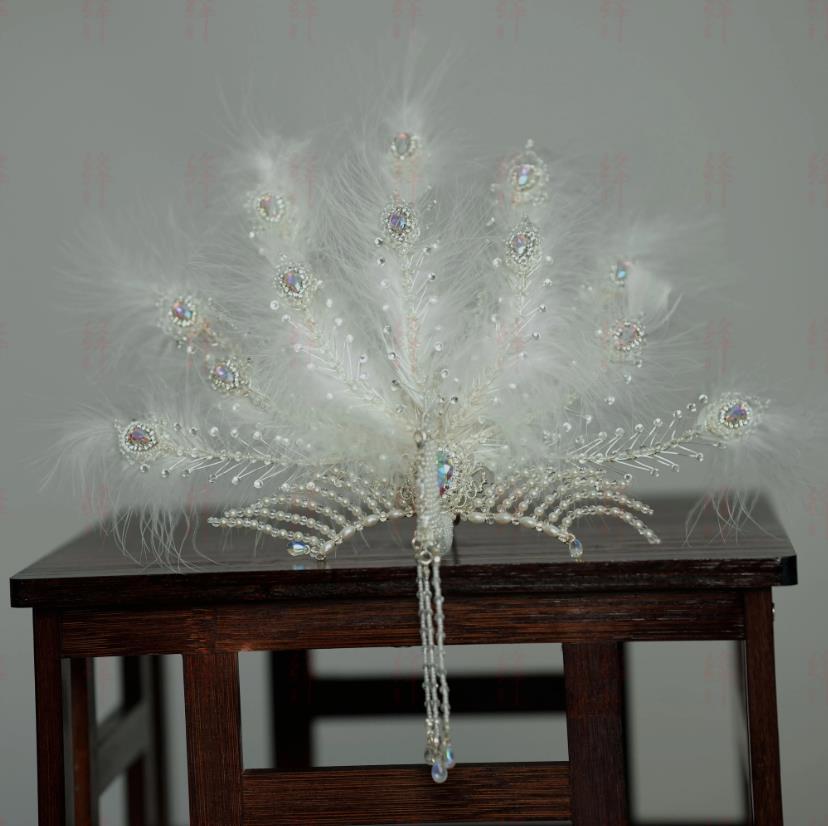 Silver Phoenix Coronet Twelve Tail Feather Phoenix Crown Chinese Wedding Hairpin Hanfu Hair Ornament for Women