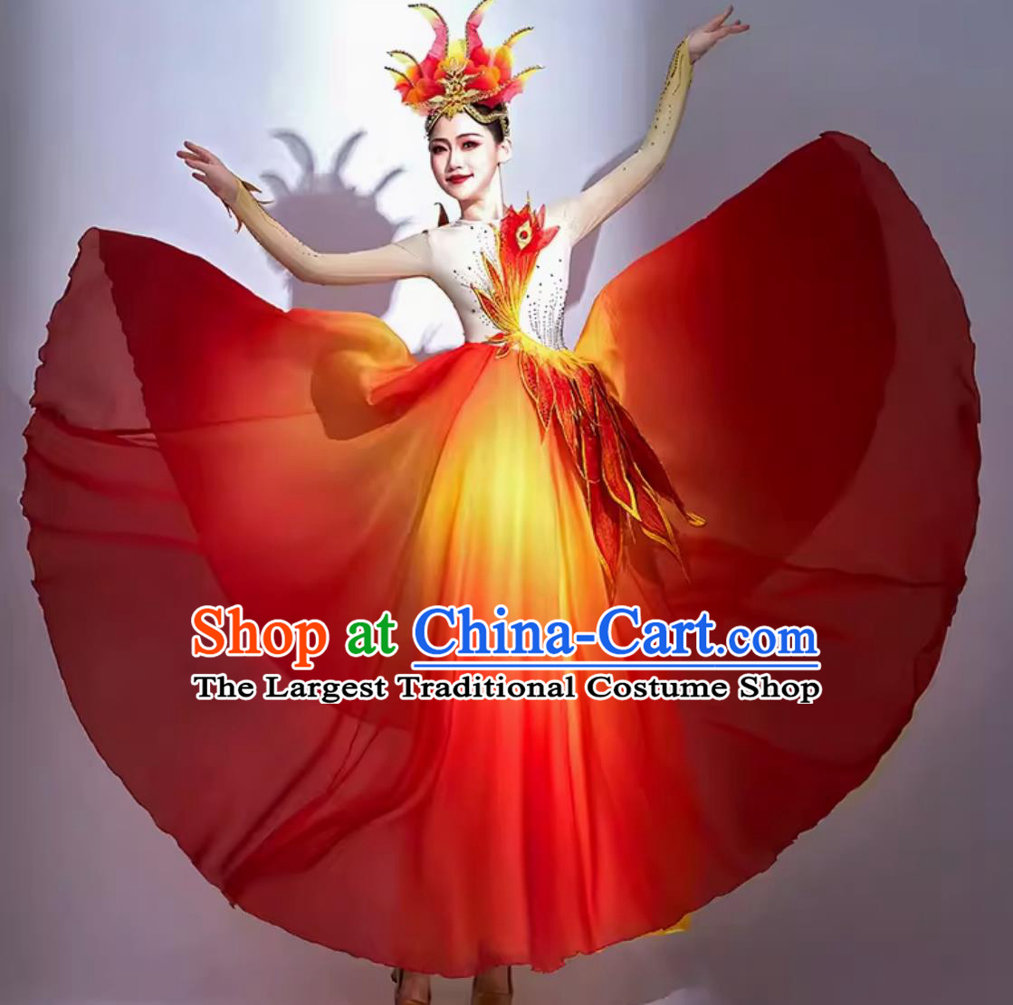 Opening Dance Flaring Dress Women Group Dance Performance Clothing Modern Dance Costume