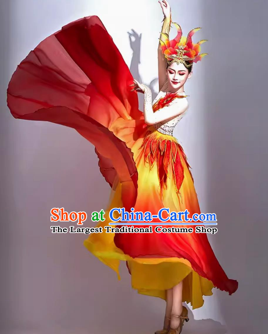 Opening Dance Flaring Dress Women Group Dance Performance Clothing Modern Dance Costume
