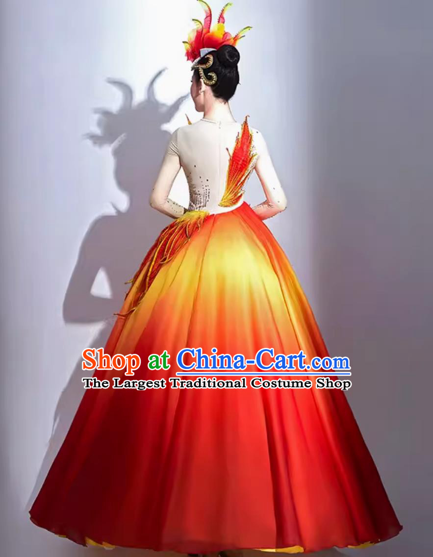 Opening Dance Flaring Dress Women Group Dance Performance Clothing Modern Dance Costume
