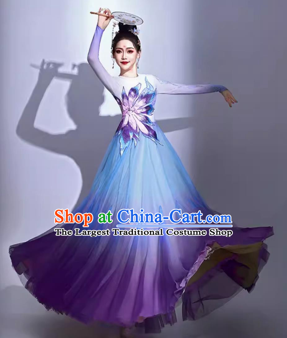 Opening Dance Classical Dance Costume Women Elegant Chinese Style Dance Purple Dress Umbrella Dance Clothing
