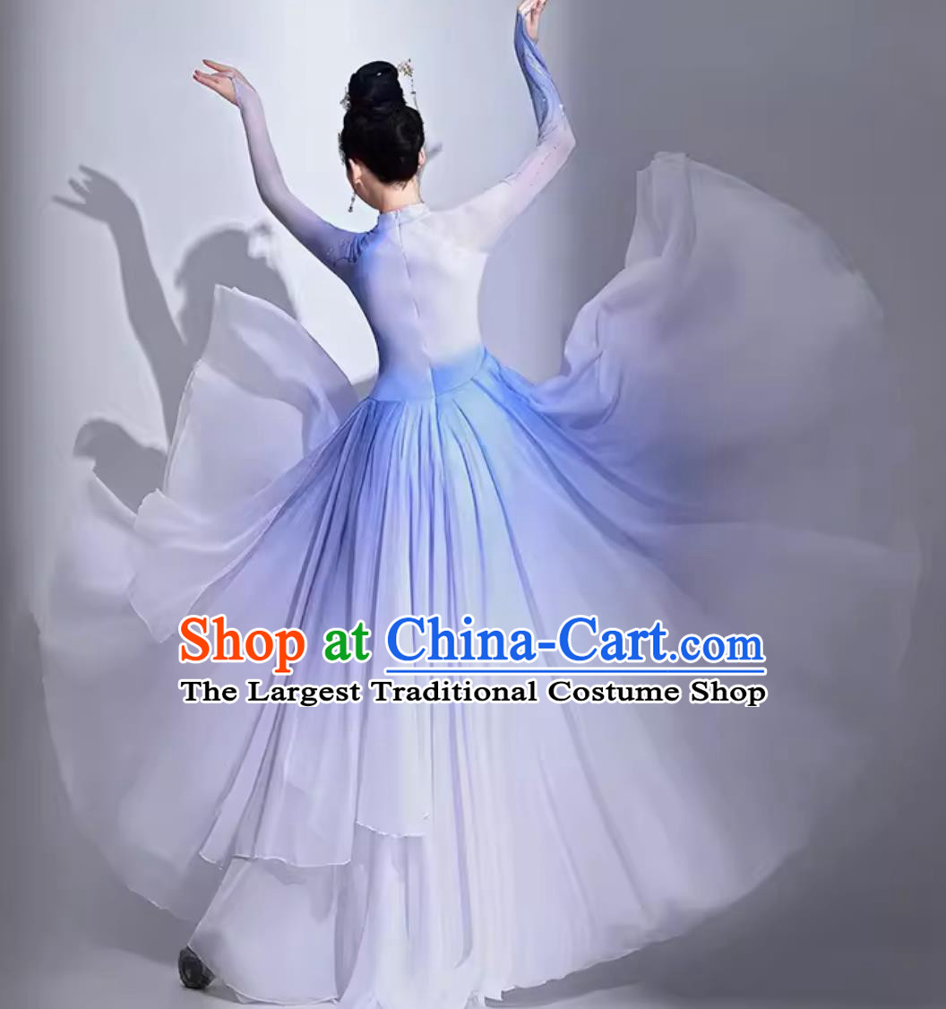 Qing Feng Yan Yu Opening Dance Flaring Dress Chinese Stage Performance Clothing Women Elegant Classical Dance Costume