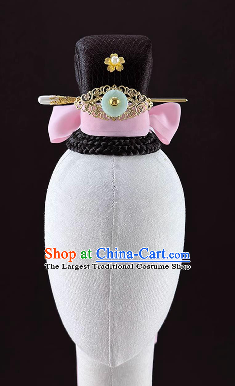 Chinese Classical Dance Ink Charm Dance Headdress Solo Stage Performance Headwear Ancient Hanfu Wig Headpiece