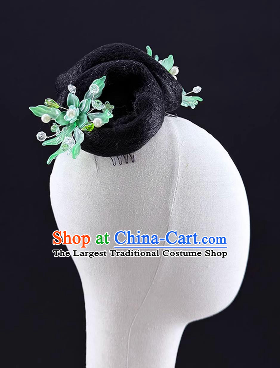 San Shan Yin Meng Women Classical Dance Headdress Chinese Stage Performance Wig Headpiece