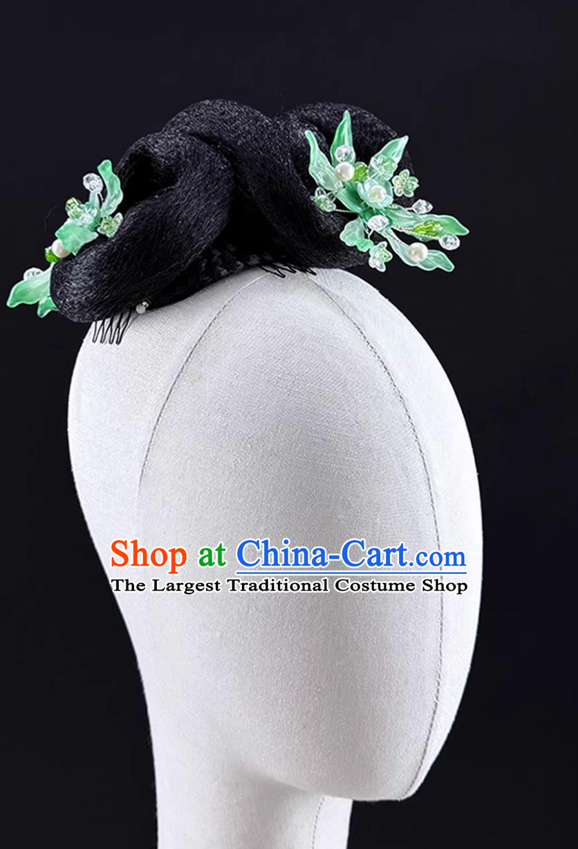 San Shan Yin Meng Women Classical Dance Headdress Chinese Stage Performance Wig Headpiece