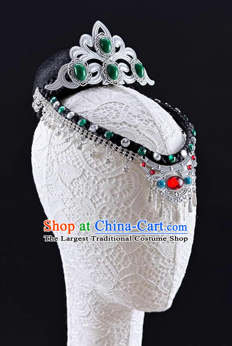 Green Ethnic Minority Mongolian Dance Headdress Tao Li Cup Zhang Xinyan Same Style Performance Headpiece