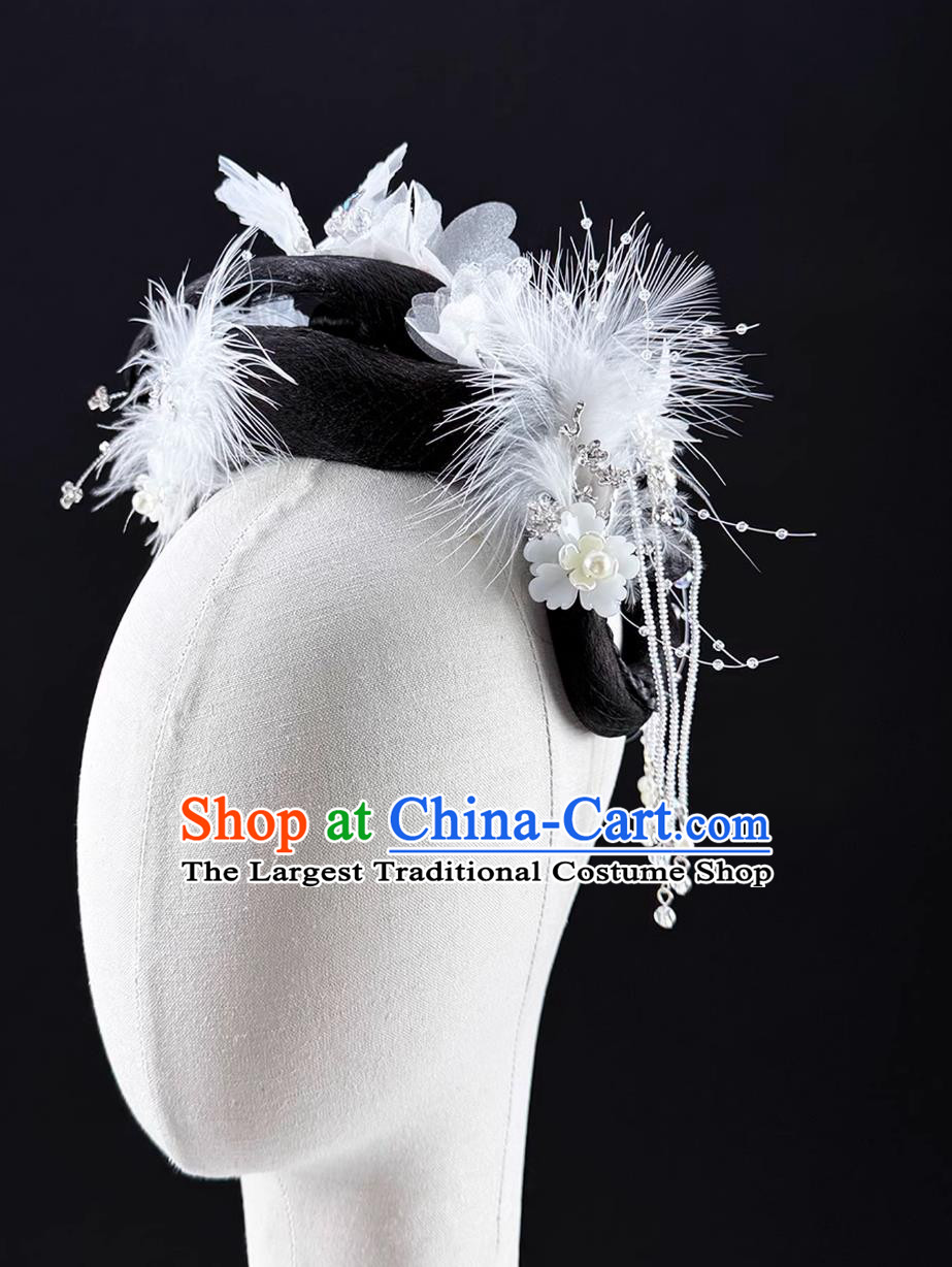 Classical Dance Nine Songs Headdress Chinese Stage Performance Show Wig Headpiece