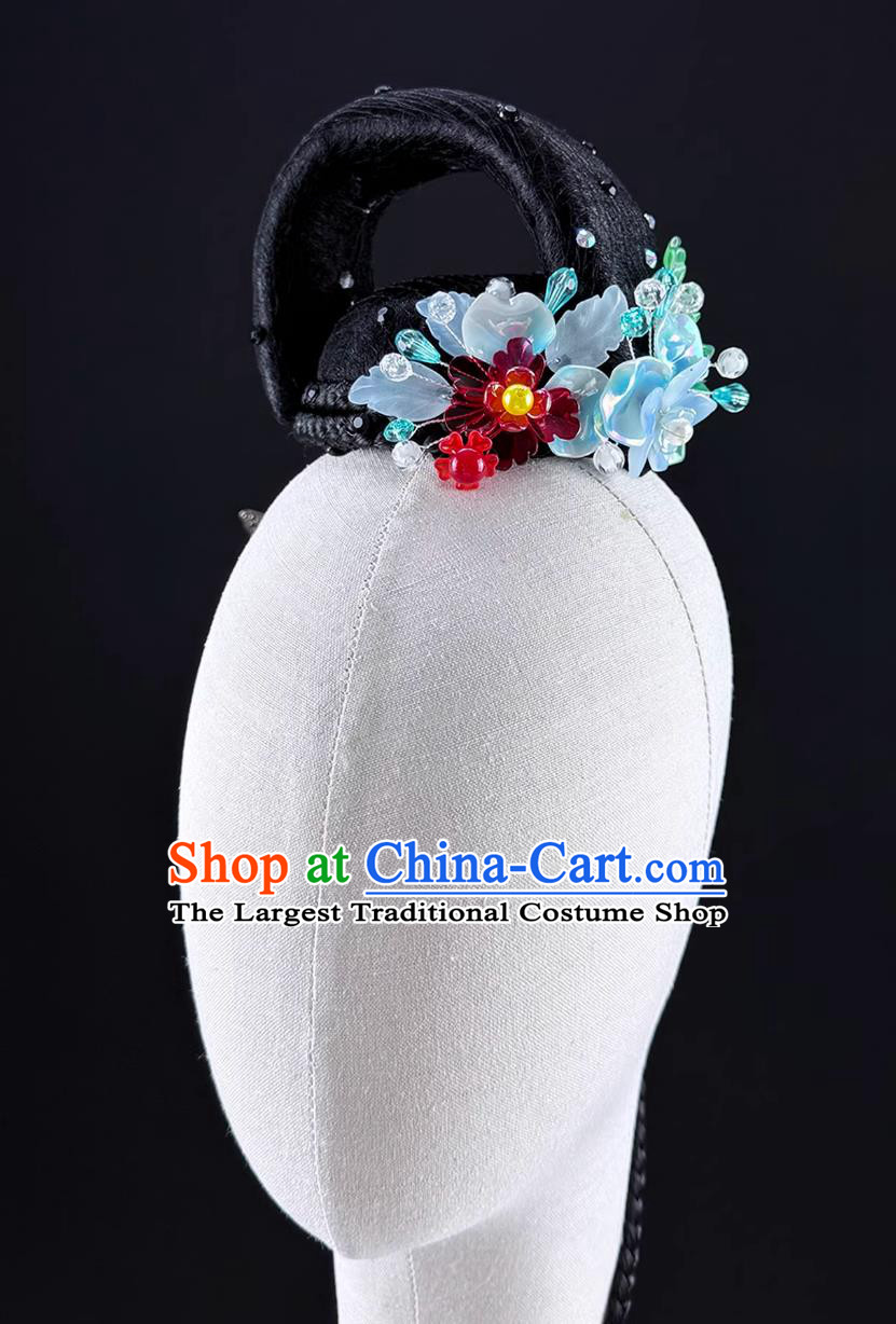 Classical Dance Headdress Jiaozhou Yangko Fan Dance Headpiece Stage Performance Show Headdress