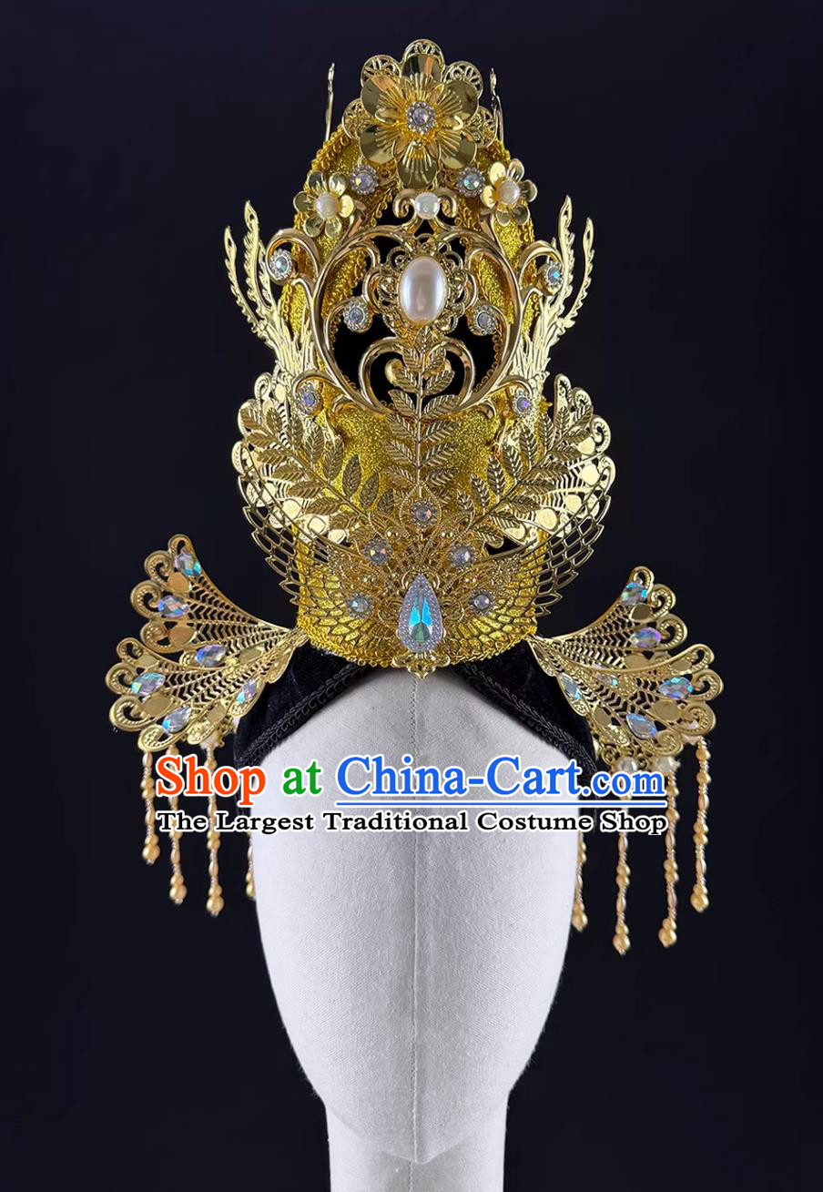 Opening Dance Performance Headdress Grand Tang Dynasty Beauty Headpiece Chinese Hanfu Headwear