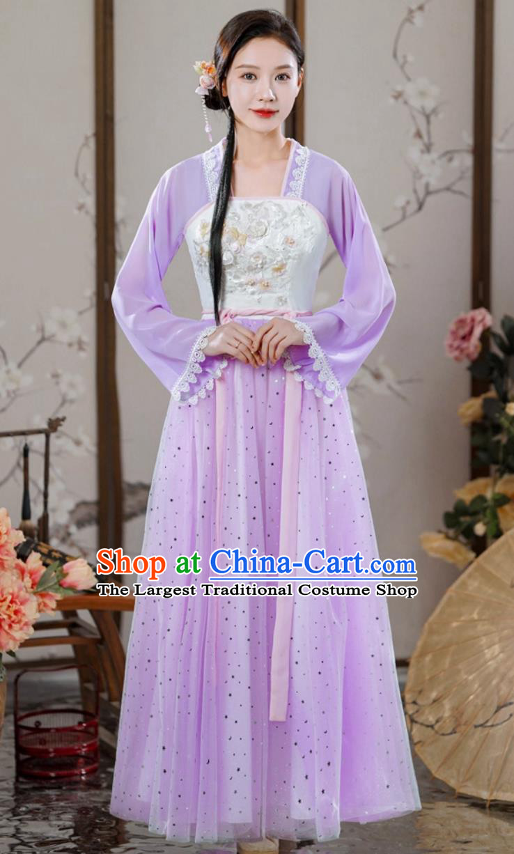 Purple Hanfu Ru Qun Women Chinese Traditional Clothing Ancient Fairy Costume