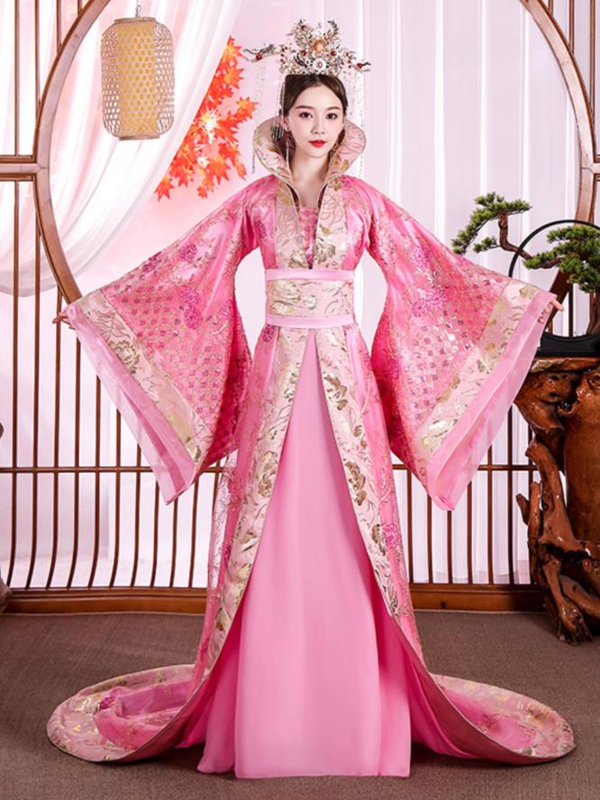 Tang Dynasty Princess Hanfu Women Grand Sleeve Gown Ancient Chinese Imperial Consort Pink Costume