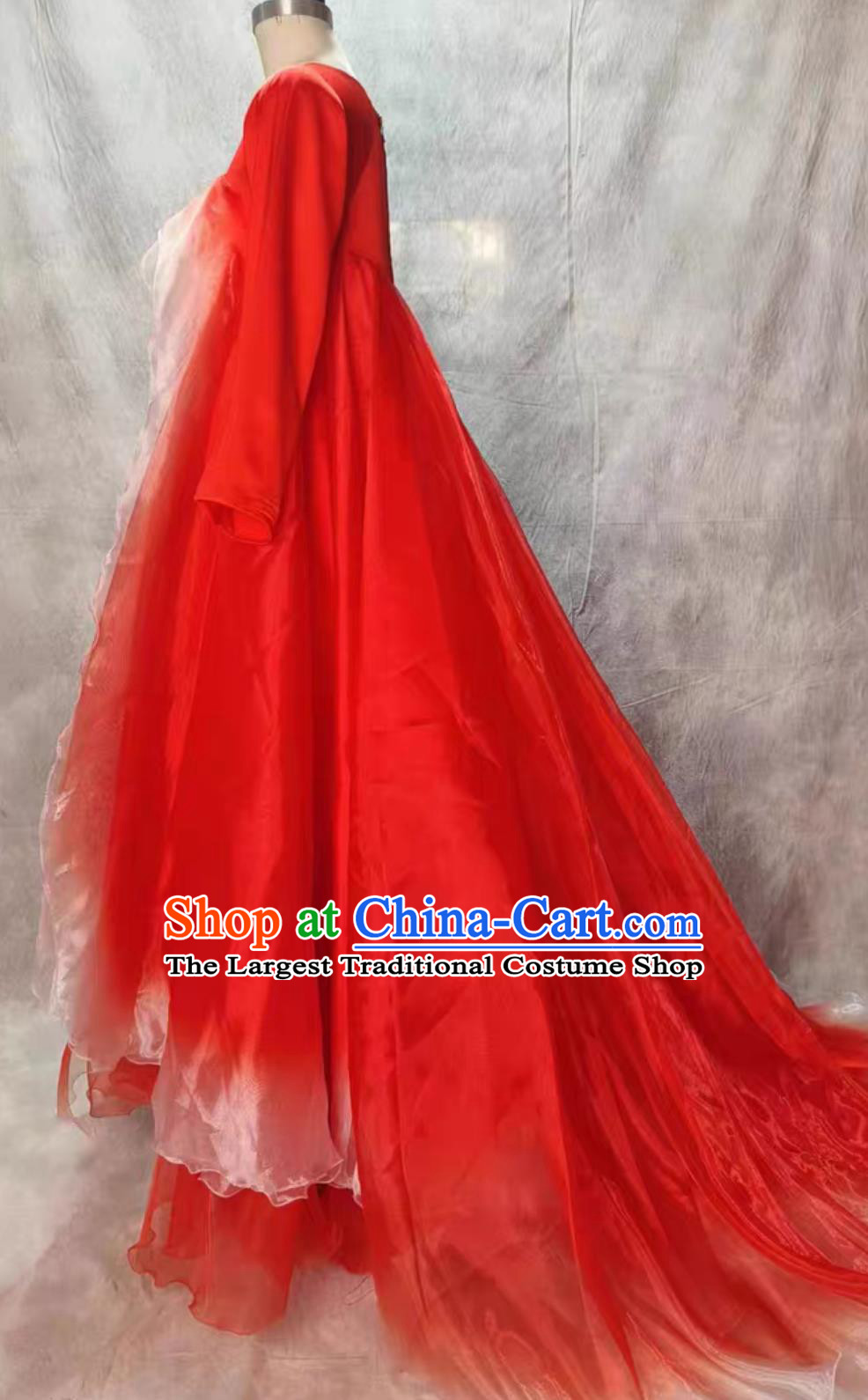 Hairpin Flower Scroll Dance Costume Red Hezi Dress Traditional Da Xiu Shan Hanfu Chinese Classical Dance Attire