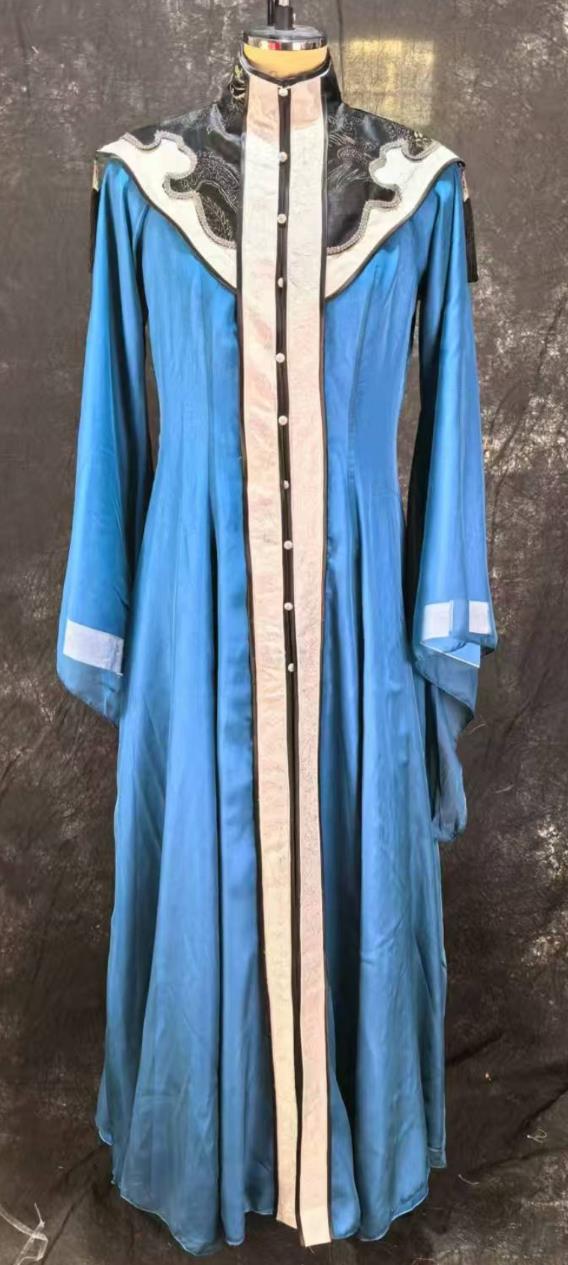 Dream Of The Red Chamber Li Wan Blue Dress Chinese Musical Stage Performance Costume Traditional Noble Woman Clothing