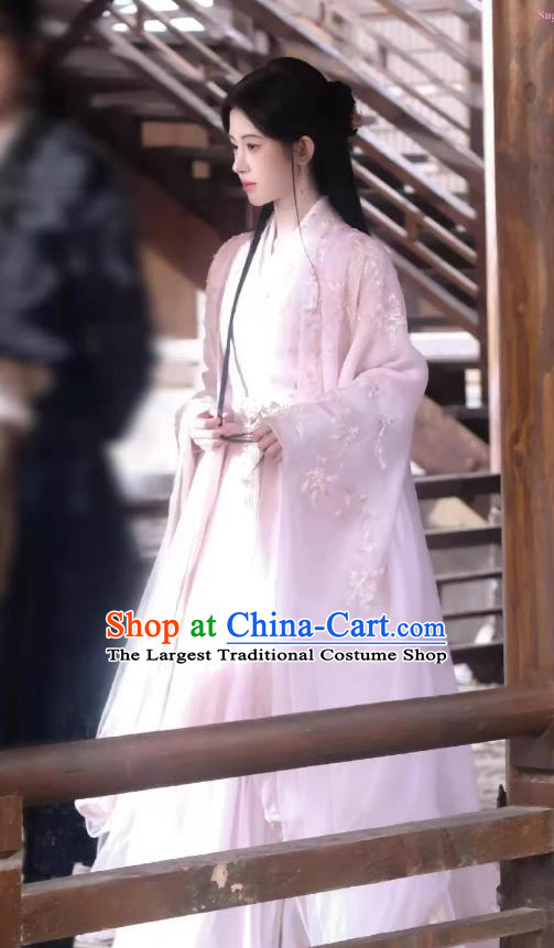 Veil of Shadows Ju Jing Yi Hanfu Dress Traditional Chinese Film Drama Costume Ancient Princess Pink Wide Sleeve Attire